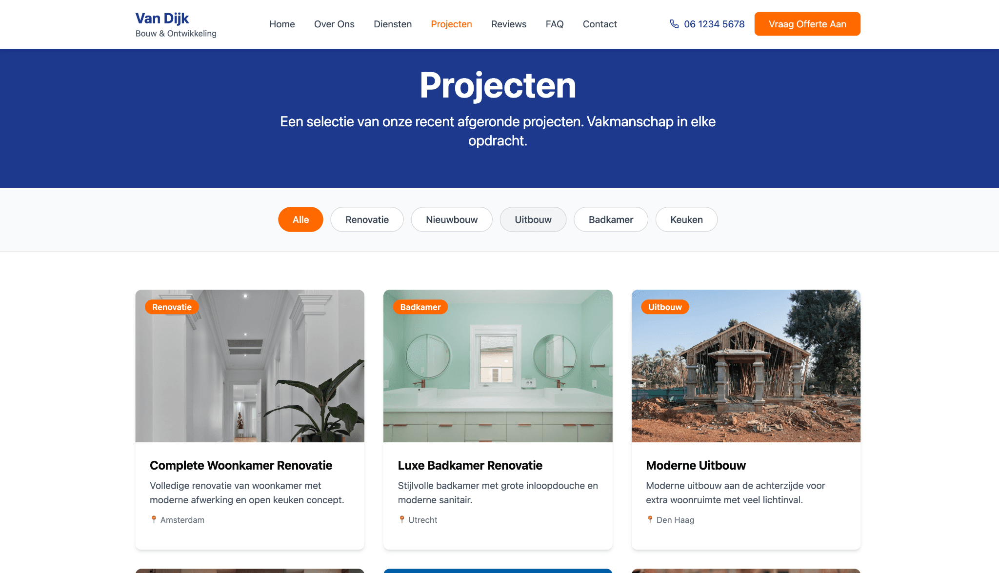 Van Dijk Bouw & Ontwikkeling — Projectoverzicht