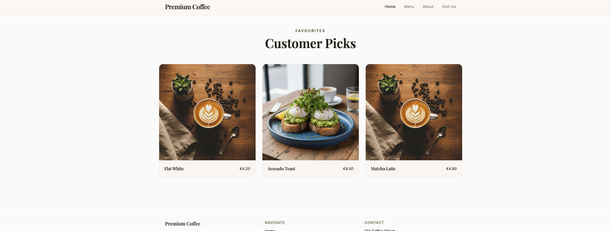 Premium Coffee — Homepage · desktopconcept