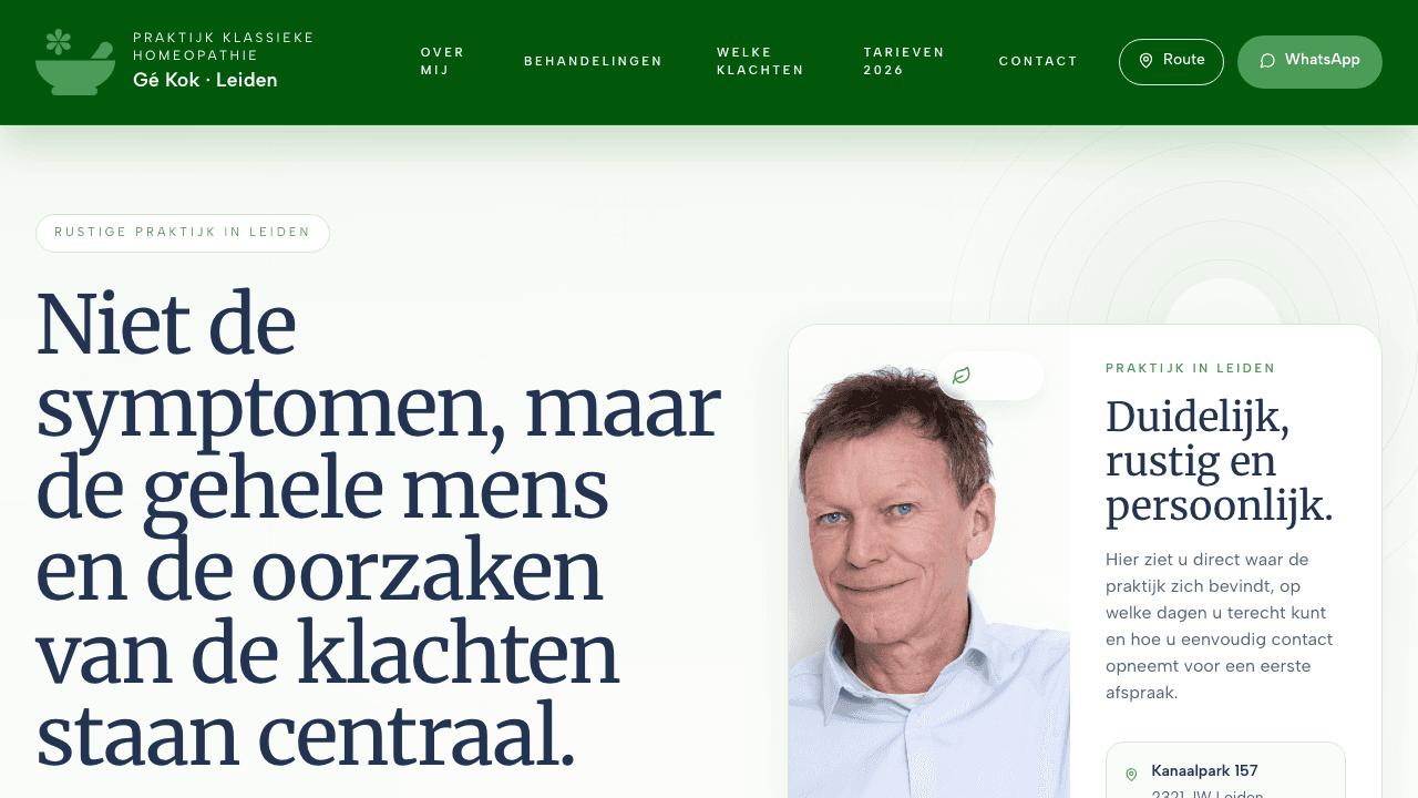 Homeopathie Kok — Homepage · desktop