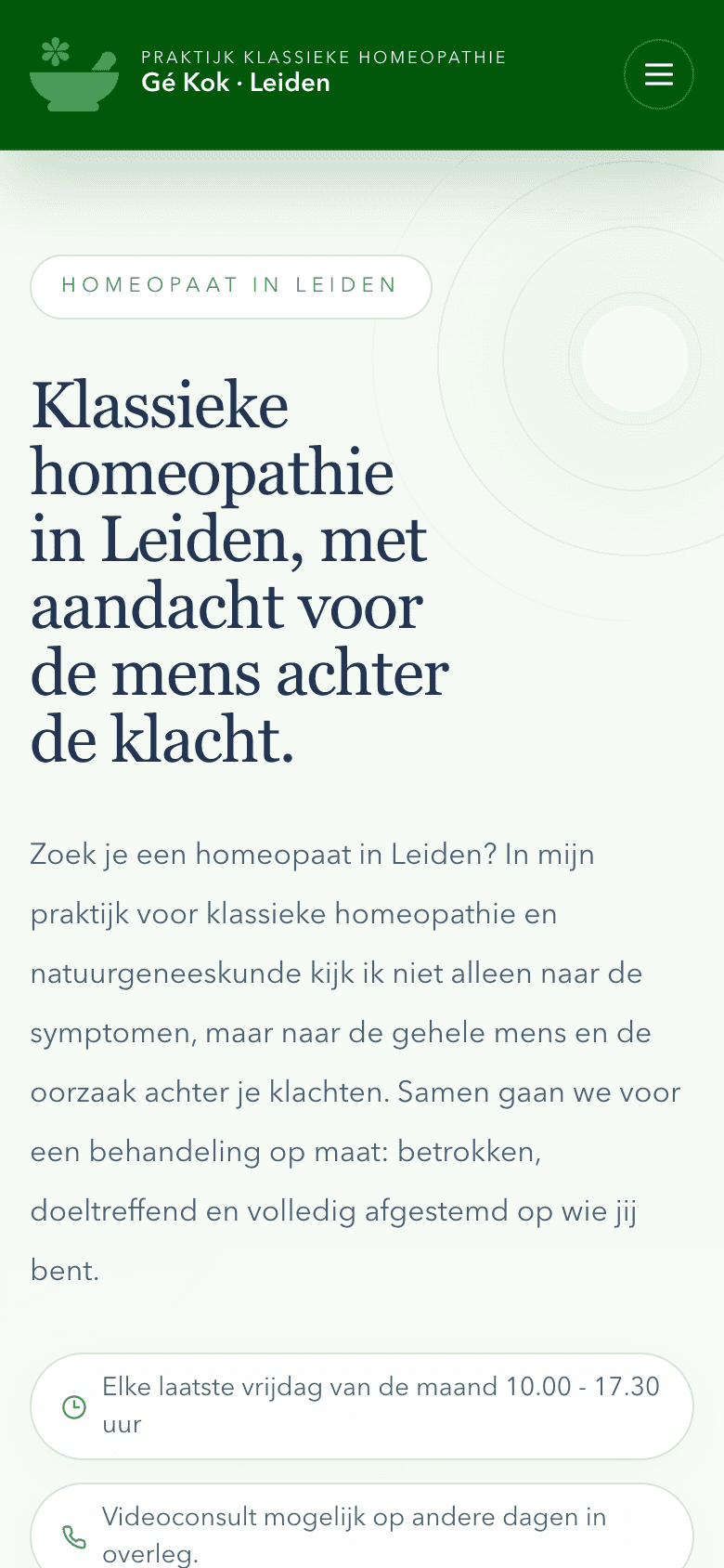 Homeopathie Kok — Homepage · mobiel