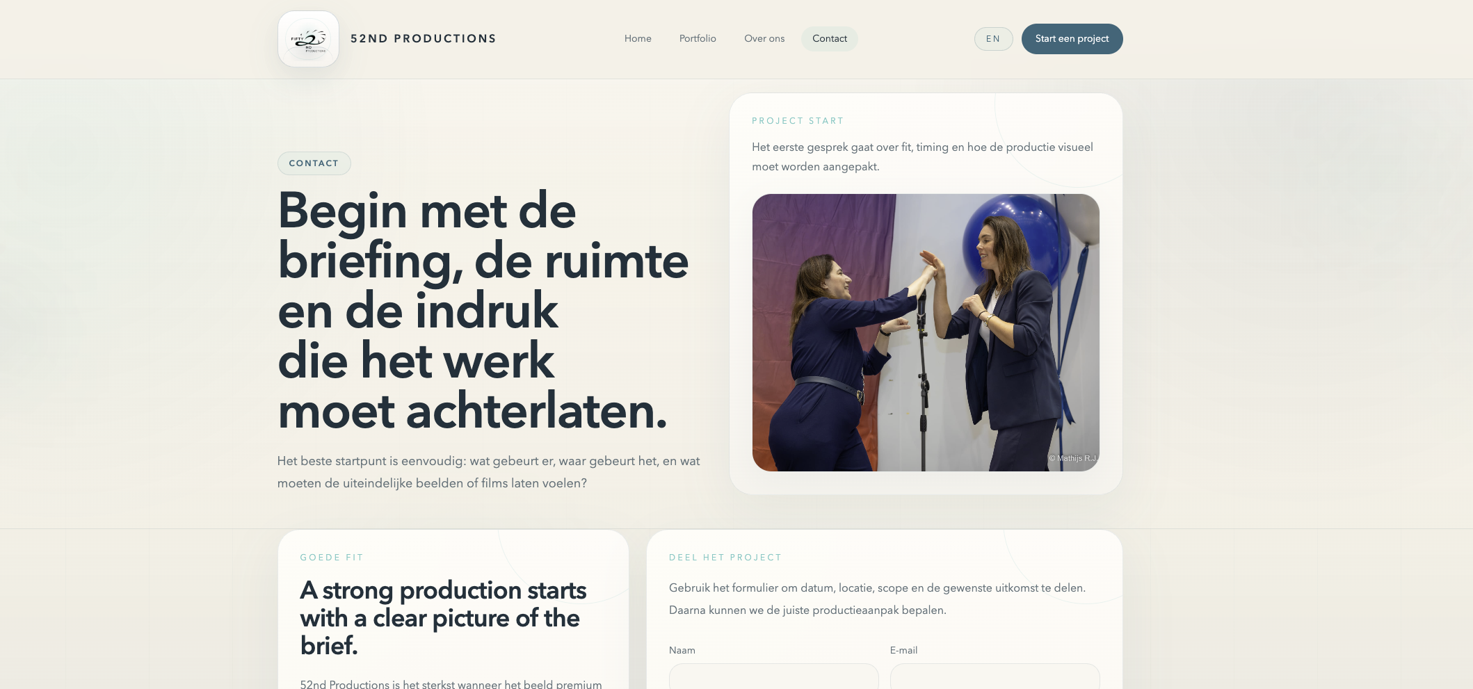 52nd Productions portfolio page